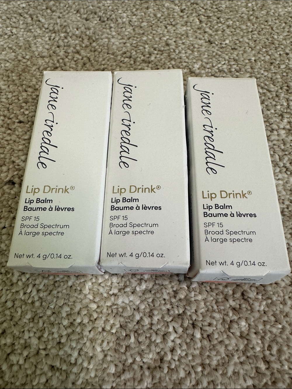 jane iredale Lip Drink Lip Balm SPF 15, lot of 3 NIB
